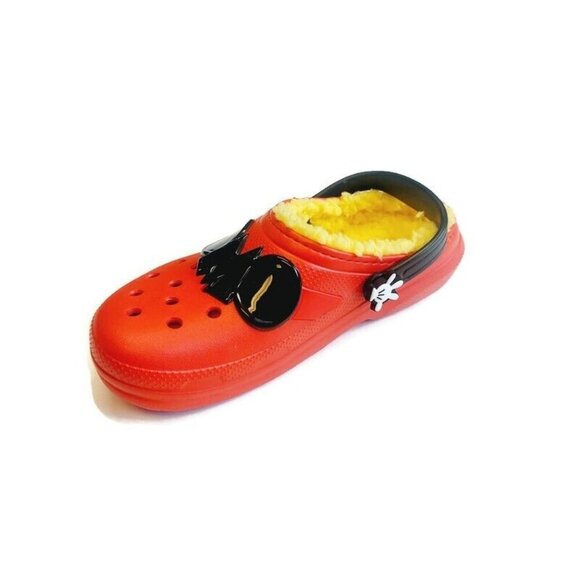 CROCS Classic Disney Mickey Mouse Lined Clog Lightweight Slip On Shoes Size J4 - Picture 4 of 9